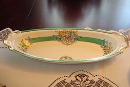 Noritake Morimura red stamp,lusterware relish FLORAL [67] - $24.75