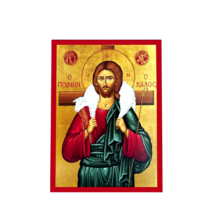 5 1/2&quot; Jesus Christ The Good Shepherd Greek Orthodox Byzantine Style Ico... - £14.15 GBP