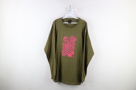 New Obey Worldwide Mens Large Spell Out Rose Flower Long Sleeve T-Shirt Olive - £31.10 GBP