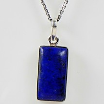 Forme Carrée Lapis Lazuli Argent Sterling Femme Collier Décontracté Usure - £28.43 GBP+