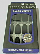 Fright Night Press On Nails &quot;Black Velvet&quot; 1 pack of 24 Pre-Glued Nails - £8.83 GBP
