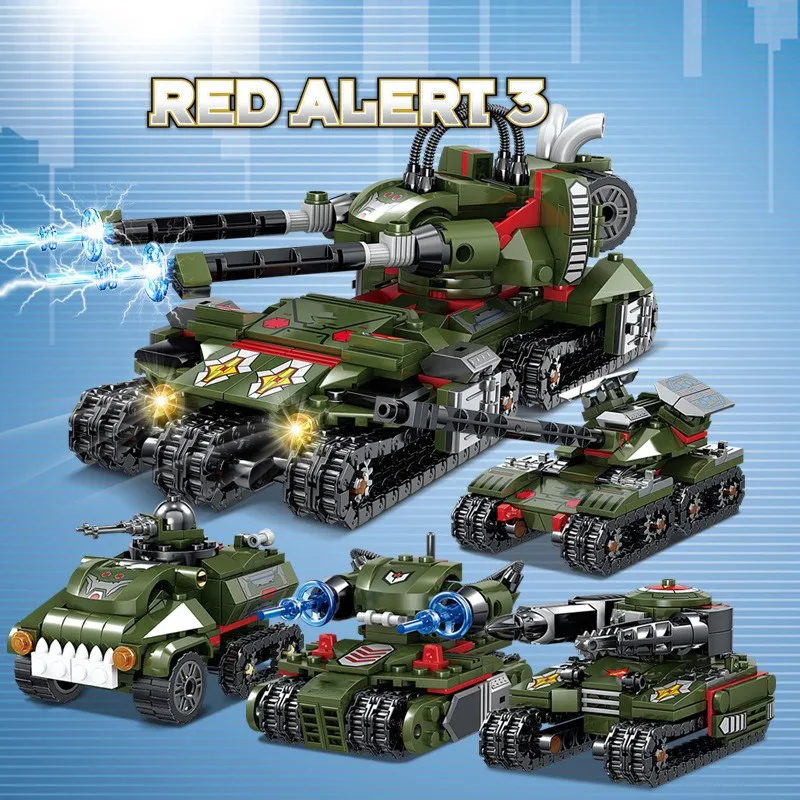 Ary tank building blocks weapons war tank car bricks army diy creative children s model thumb200