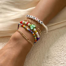 Multicolor Howlite &amp; Pearl &#39;Be Kind&#39; Bracelet Set - £11.98 GBP