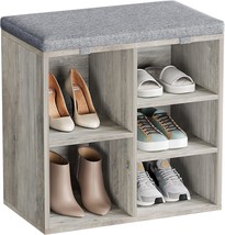 20&quot; Shoe Bench Storage Rack With Foam Pad Seating Cushion For Hallway Bedroom - £57.33 GBP