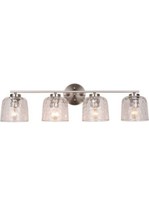 ALICE HOUSE 32&quot; Vanity Lights with Hammered Glass, 4 Light Bathroom Lighting - £93.19 GBP