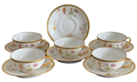 Antique Elite Works 1896-1920 Limoges France Porcelain Cups and Saucers - $138.60