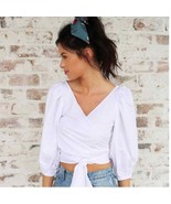 NWT Show me your Mumu Darlene Top in White Size S Puff Sleeve - £43.92 GBP