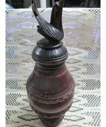 ASIAN WOOD CARVED CREMATION URN MEMORIAL BIRD STOPPER ^^^ - $146.95 CAD