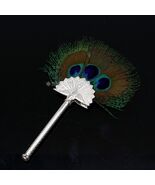 handmade Mor chhadi, with peacock feather silver pankhi silver mor chadi... - $1,727.42 MXN