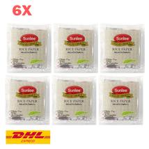 6X Sunlee Vietnamese Rice Paper Sheets Square Wrap Food Salad Small 10Cm 80G - £43.60 GBP