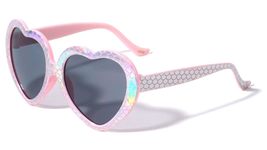 Dweebzilla Kids Youth Girls Heart Shaped Mermaid Print Cute Retro Sunglasses (Pi - £6.55 GBP+