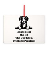 BORZOI TOILET DRINKING PROBLEM Rectangle Ornament - $21.00