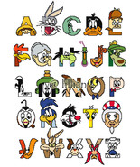 Baby LOONEY TUNES Bugs Bunny Alphabetical ABC to Z Cross Stitch Pattern ... - £5.55 GBP