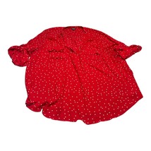 Torrid Harper Blouse Top Women&#39;s 5 Red Polka Dot 100% Polyester Roll Tab Sleeve - £23.11 GBP