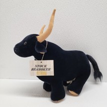 Vintage 1985 North American Bear Co. Stock Bearoker Black Longhorn Bull Plush  - £27.55 GBP