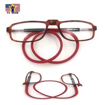 Unisex 1.00 Brown &amp; Red Reading Presbyopia Magnifying Eye Glasses Neck H... - £14.29 GBP