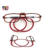 Unisex 1.00 Brown &amp; Red Reading Presbyopia Magnifying Eye Glasses Neck H... - £14.27 GBP