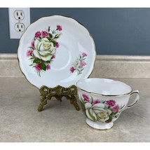 Royal Vale Bone China  White Rose Tea Cup And Saucer Set - £11.66 GBP