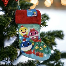 Baby Shark Christmas Holiday Stocking Nickelodeon Snowman Blue 15 In  NEW - $11.65