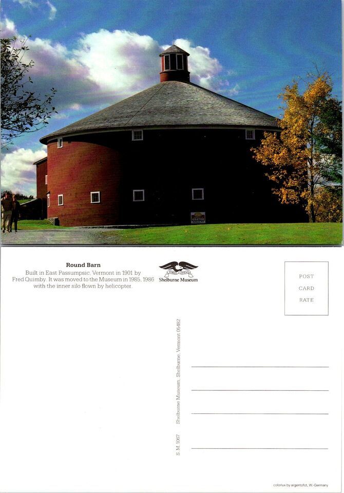 Primary image for Vermont East Passumpsic Round Barn Fred Quimby Shelburne Museum VTG Postcard