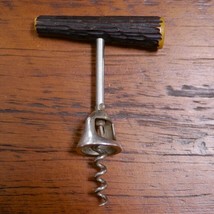 Vintage 1960s Rustic Primitive Faux Antler Handle Stainless Steel Wine Corkscrew - £15.61 GBP