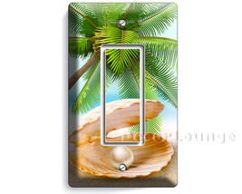 See shell with perl on a paradise palm beach  golden sand single GFI light switc - £8.01 GBP
