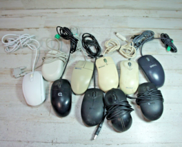 Lot of 10 Vintage Computer Mouse Mice PS/2 USB UNTESTED PARTS/REPAIR - $37.05