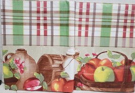 Flannel Back Vinyl Tablecloth,52&quot; x 70&quot; Oblong (4-6 people) APPLES IN BA... - $15.83