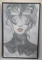 Unusual Hobby Lobby Butterfly Lady Picture Unique One of A Kind 29.5&quot; T X 19.5&quot; - £47.10 GBP