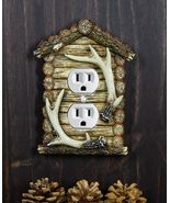 Pack of 2 Rustic Log Cabin Antlers Double Receptacle Wall Outlet Switch ... - €28,34 EUR