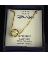 MODERN Crazy Horse Gifts of Love SEPTEMBER Sapphire Crystal Necklace Pen... - £14.50 GBP