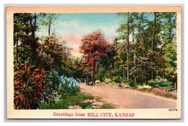Generic Scenic Greetings Country Road Hill City Kansas KS LInen Postcard Z10 - £3.12 GBP
