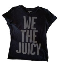 Juicy Couture WE THE JUICY Women Crew Neck Black T-Shirt Cotton Bold Pri... - £19.77 GBP