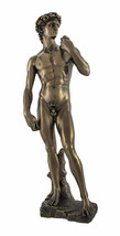 Michelangelo`s David Resin Bronzed Finish Statue Art Sculpture Decor 12 Inch - £54.48 GBP