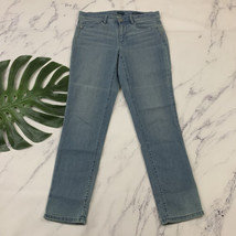 J Jill Denim Authentic Fit Slim Ankle Jeans Size 6 Light Wash Stretch Straight - £23.34 GBP