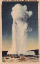 Old Faithful Geyser Yellowstone National Park Wyoming WY Postcard B35 - £2.23 GBP