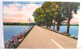 Sand Bar Road To The Islands Lake Champlain Vermont Linen Postcard NOS Tichnor - £7.10 GBP