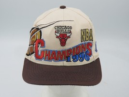 Vintage Logo Athletic Chicago Bulls 1996 Champions Snapback Hat Logo 7 - READ - £23.70 GBP