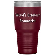 World&#39;s Greatest Pharmacist - 30oz Insulated Tumbler - Maroon - £24.96 GBP