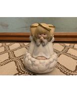 Vintage Praying Angels Trio Bisque Porcelain Revolving Music Box Figurine - $23.99