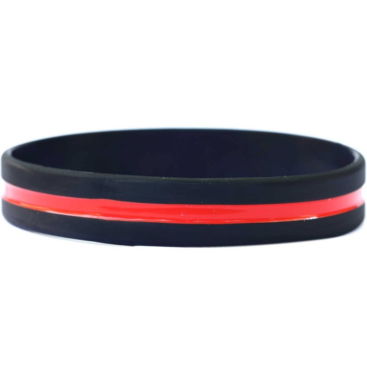 Primary image for Thin Red Line Silicone Wristband Bracelets Police Officers Patrol Awareness Supp