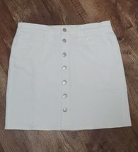 Y2K Madewell Size 31 Denim Skirt Mini White Stretch Button-Front - £7.52 GBP