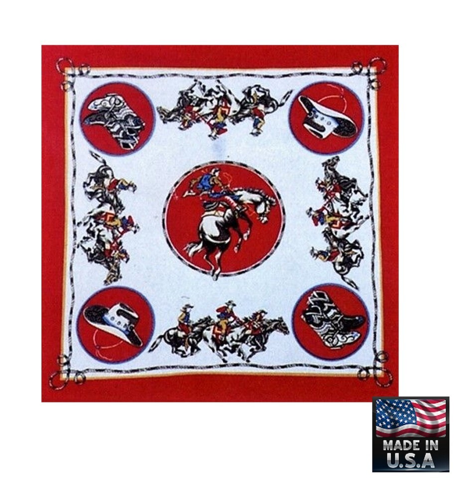 *USA Made RODEO COWBOY WESTERN Hat RED Bandana Face Mask Neck Head Wrap ... - $9.99