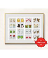 Christmas Cross stitch minis - Set of 16 pdf patterns - Xmas Embroidery charts - £39.95 GBP