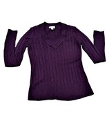 Ann Taylor Loft Sweater Size Small Purple Cable Knit Wool Blend Pullover... - £9.21 GBP