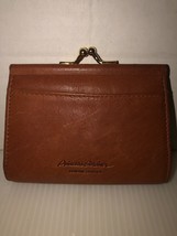 Vintage Princess Gardner Genuine Brown Leather Kiss Lock Ladies Change Purse - £15.99 GBP