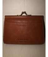 Vintage Princess Gardner Genuine Brown Leather Kiss Lock Ladies Change P... - £15.76 GBP