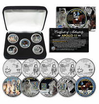 APOLLO 11 50th Anniversary Man on Moon Statehood Quarters 5-Coin Set with Box - £19.82 GBP