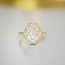 Kite Shape Lozenge Cut Halo Engagement Ring Anniversary Handmade Jewelry Ring  - £84.36 GBP