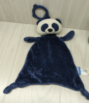 GUND Baby Toothpick Panda Bear Navy Blue Plush Teether security blanket lovey - £15.52 GBP